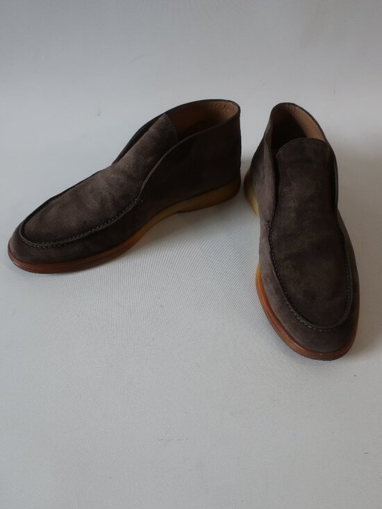 Mens Loro Piana Brown Suede Pull-On Open Walk Ankle Boots 40 US/7.5 main image 10